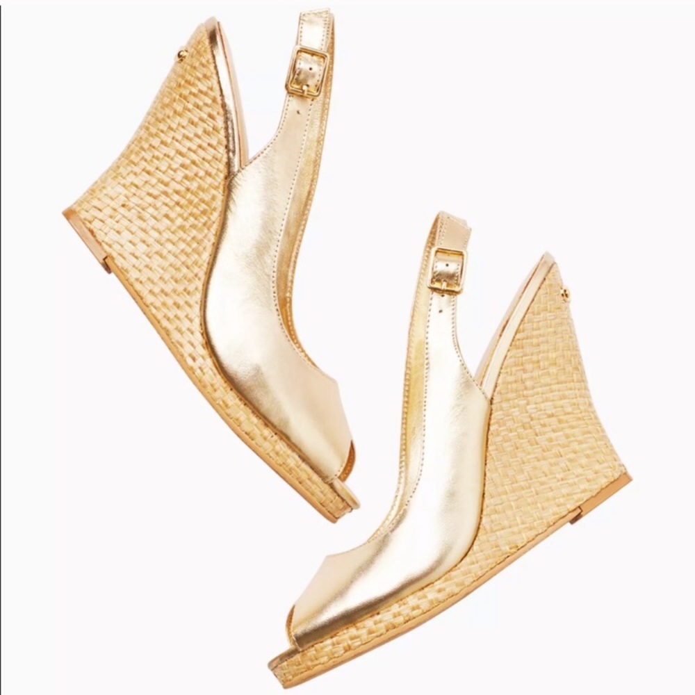 Lilly Pulitzer Kristin Wedge in Metallic Gold